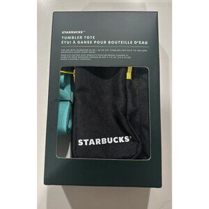 Starbucks Summer 2025 Tumbler Tote Bag Black Adjustable Strap Bottle Carry
